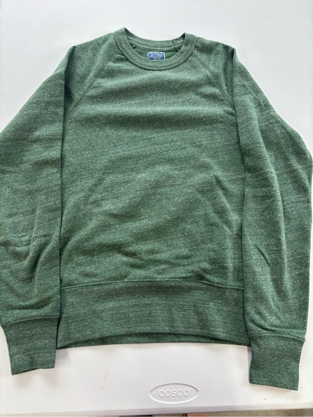 J. Crew Men's Heather Forest Green Crewneck Sweater